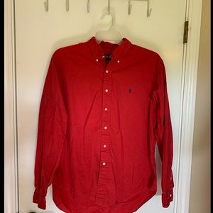 Men Sz xl red Ralph Lauren polo button up shirt Guc